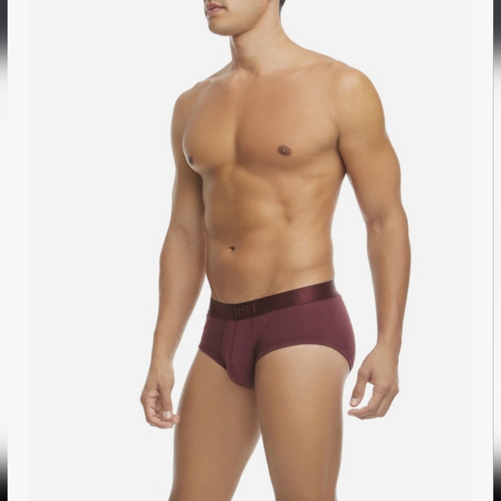 2xist NIB Men's Pima Cotton Contour Pouch Brief 3-Pack -Grey/Burgundy/Navy Small - Picture 6 of 9